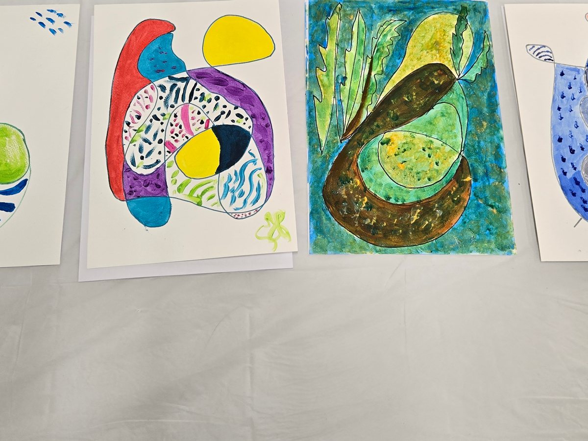 Tableaux réalisés pendant un atelier art et bien-être
