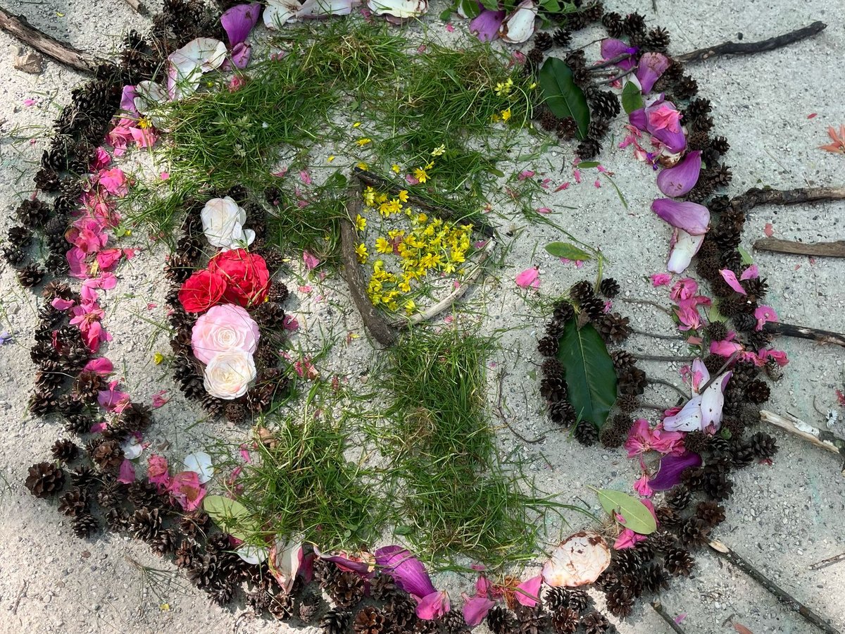 Composition artistique réalisée avec des éléments de la nature