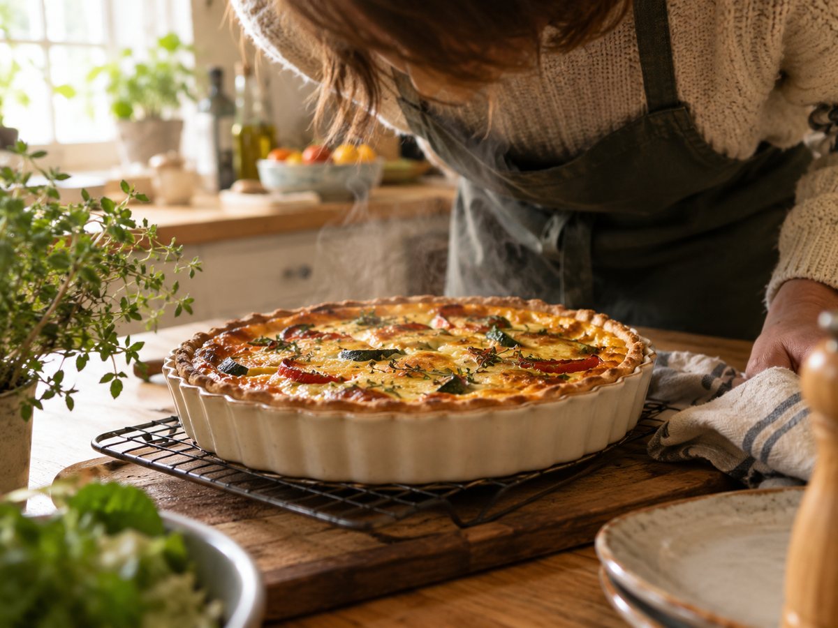 Tarte préparée pendant un atelier Sophro-cuisine